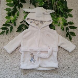 Baby Boy Peter Rabbit Hooded Robe (0-6 Months)